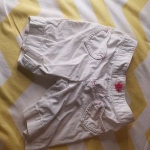 White heart shorts valentine flower pink size 4